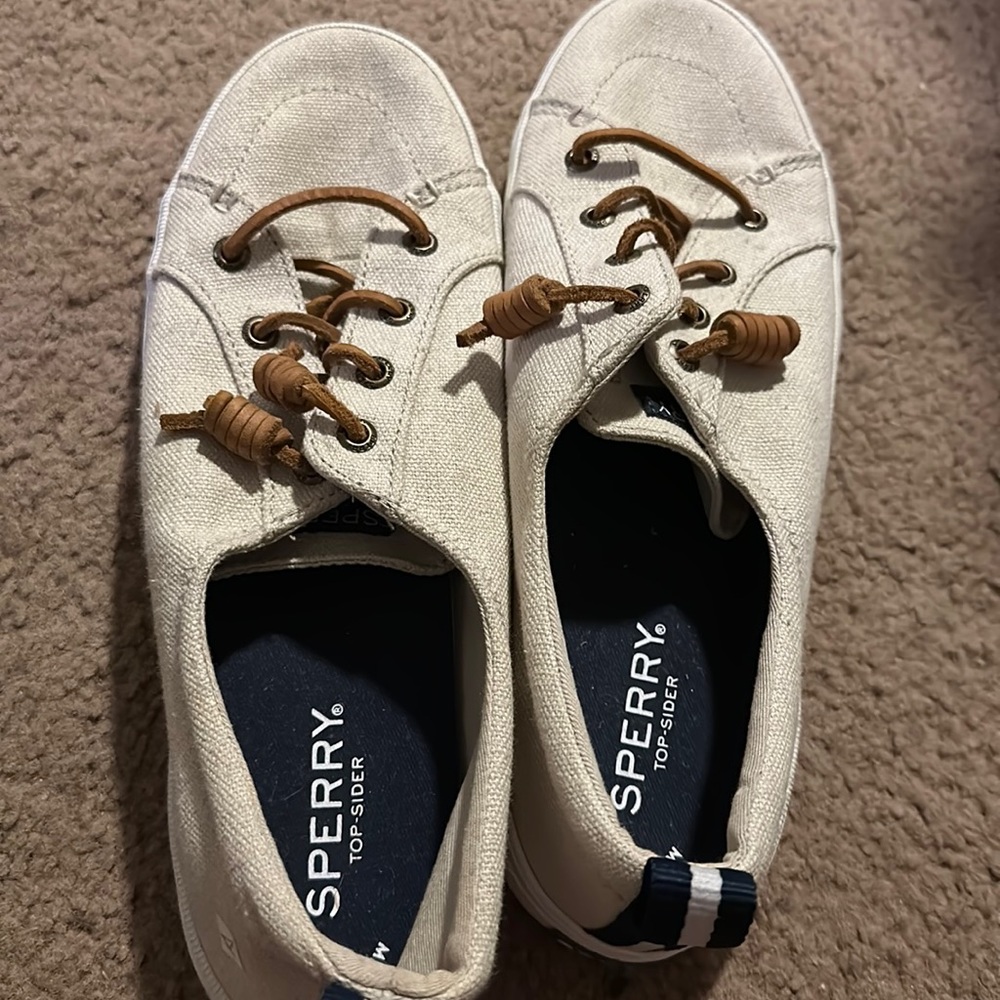 Sperry shoes tan brown laces